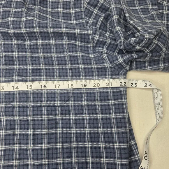 L.L. Bean Men Flannel Plaid Long Sleeve Button-Down Shirt Blue Size Medium - Picture 10 of 15